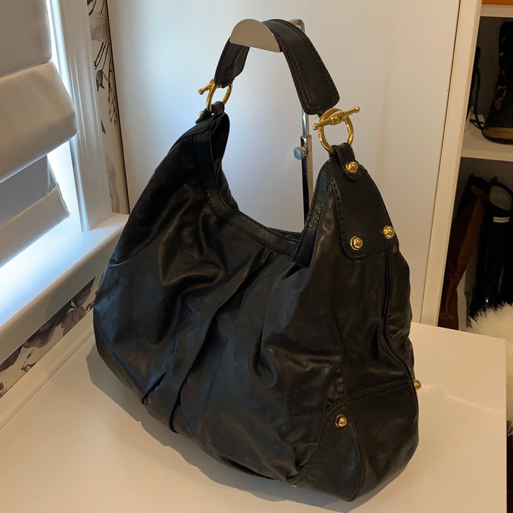 Gucci Large Jockey Hobo Leather Bag